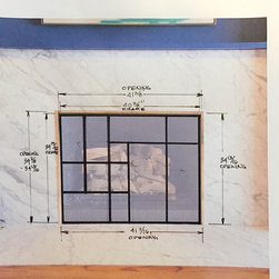Drawing I MADE- to propose a Fireplace Screen in The Style of Piet Mondrian - Fireplace Screens