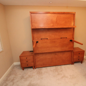 Siena Murphy Wall Bed with Shelf Leg, Nightstands, Attached Desk