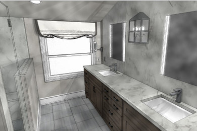 Example of a minimalist bathroom design in Sacramento