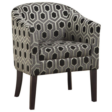 Coaster Transitional Fabric Hexagon Patterned Accent Chair in Gray