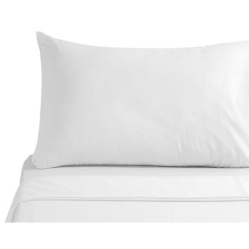 Sleep and Beyond 100% Organic Cotton Sheet Set, Twin, Up to18", White