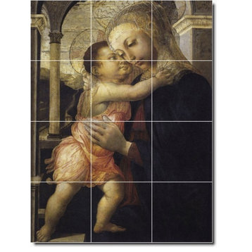 Sandro Botticelli Religious Painting Ceramic Tile Mural #92, 18"x24"