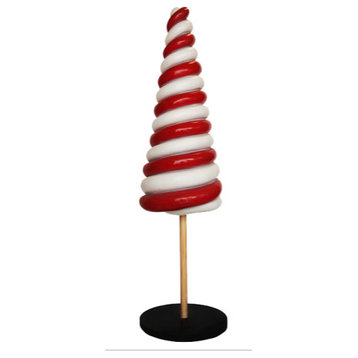 7' Red And White Candy Cone Tree