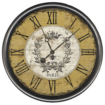 Vintage Bee Round Vintage Clock, 23"