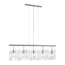 Crystal Fusion Crystal Linear Pendant Chandelier Modern Contemporary Lighting - Kitchen Island Lighting