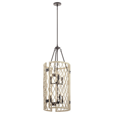 Kichler Oana Foyer 6-LT Chandelier 52079WWW - White Washed Wood