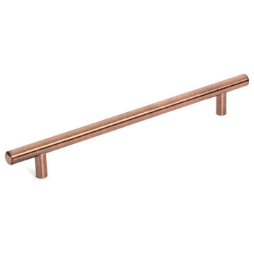 Antique Copper European Cabinet Bar Pull, 7-1/2" (192mm) Hole Spacing