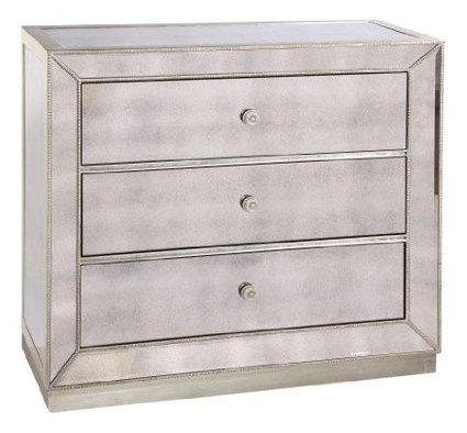 Bassett Mirror Hollywood Glam Silver Murano Three Drawer Hall Chest Bassett Mirror Hollywood Glam Silver Murano Three Drawer Hall Chest