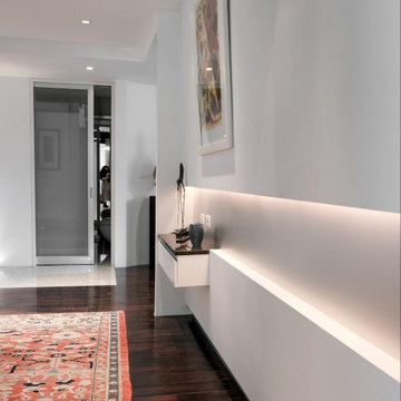 The lighting throughout the home is controlled by one integrated smart home syst