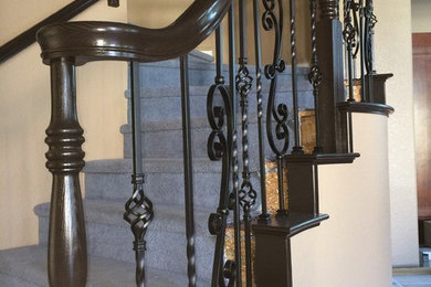 Inspiration for a mid-sized timeless staircase remodel in Orange County