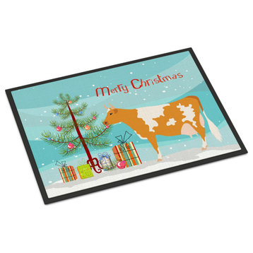 Caroline's TreasuresGuernsey Cow Christmas Doormat 18x27 Multicolor