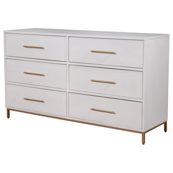Madelyn Six Drawer Dresser, White