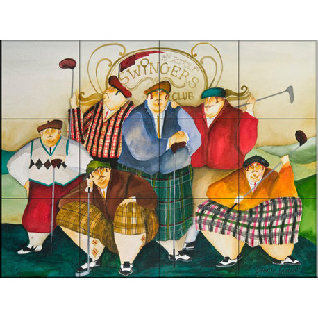 Tile Mural, Scottish Links Club by Jennifer Garant