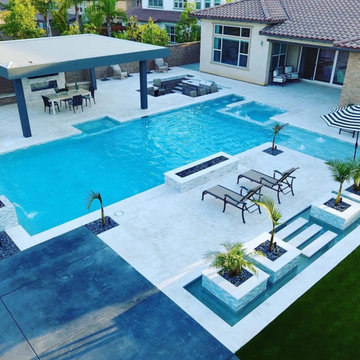 New Pool and Outdoor Kitchen Remodel and Pabers in Santa Clarita, CA