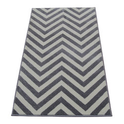Cozy Rugs - Gray Chevron Runner, 2'8"x5' - Hall And Stair Runners