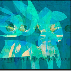 Blue Square Retro - Abstract Wall Art copyright Ann Powell - Artwork