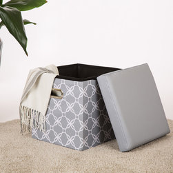 Glitzhome Cube Oxford Foldable Storage Ottoman w/Padded Seat - Products