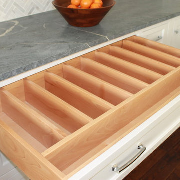 White Inset Cabinets with Glass