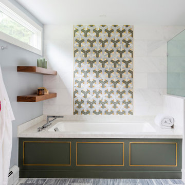 Feature Mosaic Tile with Brass Accents
