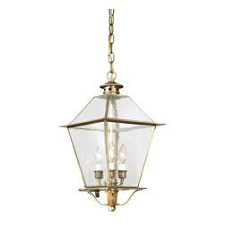 Troy Lighting Montgomery 3-Light Outdoor Pendant in Brass - Outdoor Hanging Lights