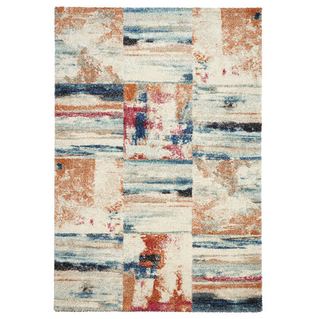 Mehari Rug 3'11"X5'7", Ivory/Multi