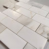 Calacatta Gold Calcutta Marble 2x4 Brick Subway Mosaic Tile Honed, 1 sheet