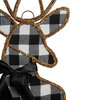 Black and White Fabric Deer Head Christmas Wall Decor