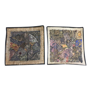 Mogulinterior - India Decor Toss Pillow Shams, Vintage Lacework Zari Embroidery Cushion Cover - Pillowcases And Shams
