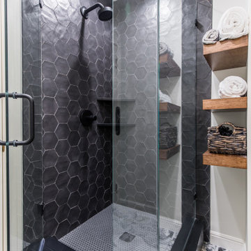 Walk-In Shower With Nero tile