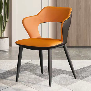Modern Minimalist Red Backrest Desk Chair, Orange