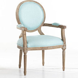 Louis XVI End Chair - Aqua - Armchairs And Accent Chairs
