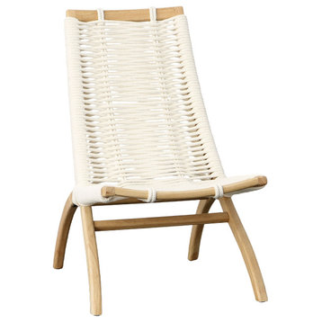 Maya Rubberwood Upholstered Occasional Chair, White