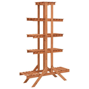 vidaXL Plant Stand 3-Tier Plant Stand Shelves Indoor and Outdoor Solid Firwood