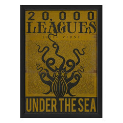 The Artwork Factory - 20000 Leagues Under the Sea Framed Artwork, Small - Novelty Signs