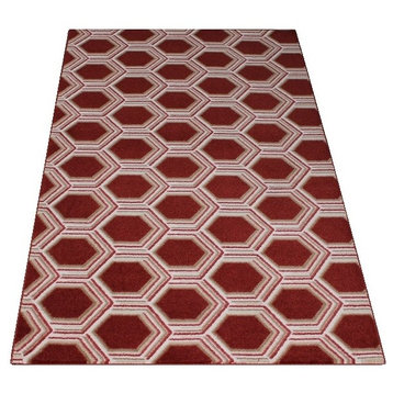 Round 12' Modern Flair Scarlet, Carpet Rug, 40 oz Nylon