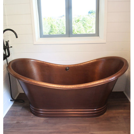 Euclid 6' Copper Freestanding Bathtub With Overflow
