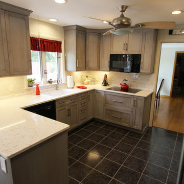 Grey Cabinets with White & Grey Quartz Countertop ~ Novelty, OH
