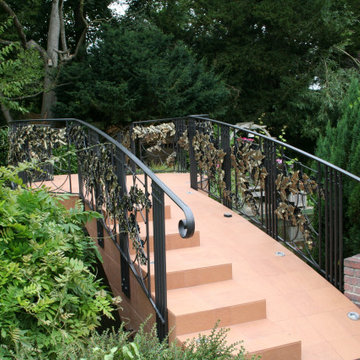 Custom bucolic railings for garden design