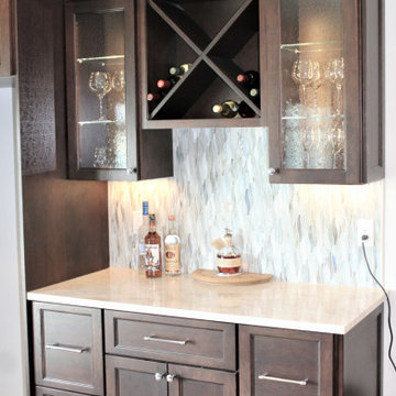 Starmark Kitchen/ Dry Bar in Maple Stratford Dove & Hickory Mocha w/ Ebony Glaz