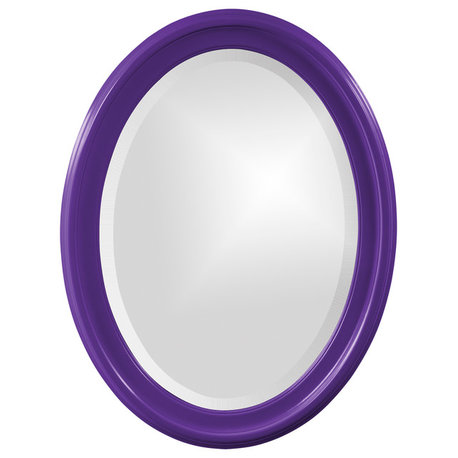 George Oval Mirror, Glossy Royal Purple