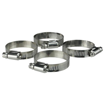 Stainless Steel Adjustable Swimming Pool Hose Clamps 1.25"-2", Set of 4