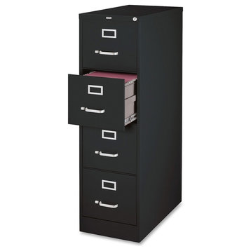 Lorell Vertical File Cabinet, 18"x26.5"x52", Black