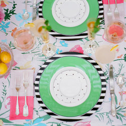 Black and White Striped Charger Plate - Charger Plates