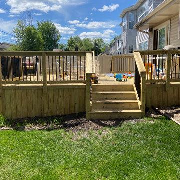 Pressure Treated Re-Deck with Aluminum Pickets in Carol Stream, IL