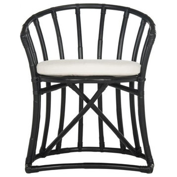 Stoney Rattan Accent Chair, Black