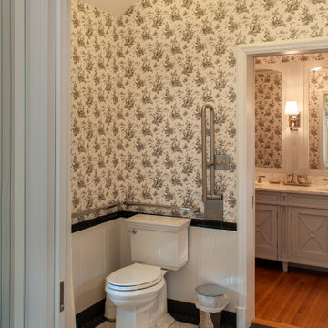 Drop down bar assist at toilet