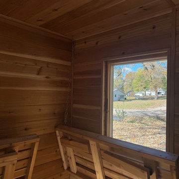 Traditional Cedar Sauna with Wood Burning Stove