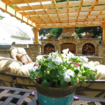 Flagstone Patio with Fireplace