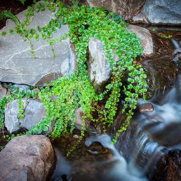 Waterfalls and Boulder Retaining Walls in SW Portland, Oregon
