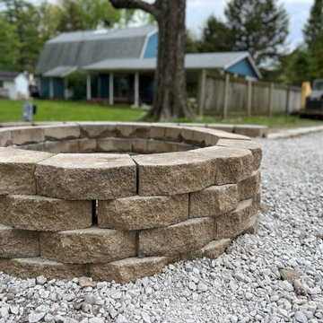 Crushed stone and fire pit for a friend.